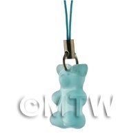 Translucent Pale Blue Jelly Bear Phone Charm