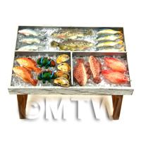 Dolls House Miniature Fully Stocked Fishmonger Counter Style 3