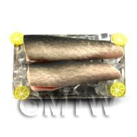2 Dolls House Miniature Salmon With Ice on a Tray (FSHT23)