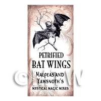 Dolls House Miniature Bats Wings Magic Label Style 1