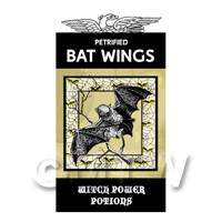 Dolls House Miniature Petrified Bats Wings Magic Label (S4)
