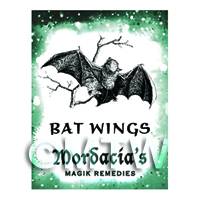 Dolls House Miniature Bat Wings Magic Label (S6)