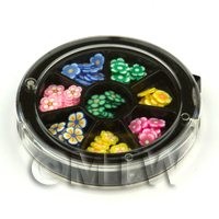 80 Assorted Nail Art Flowers Slices In a Wheel