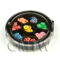 80 Assorted Nail Art Flowers Slices In a Wheel Set 2