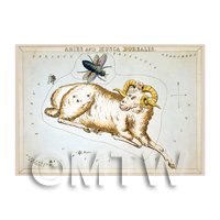 Dolls House Miniature 1820s Star Map Depicting Aries