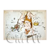 Dolls House Miniature 1820s Star Map Depicting Hercules