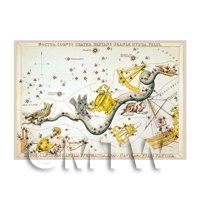Dolls House Miniature 1820s Star Map Depicting Southern Skys