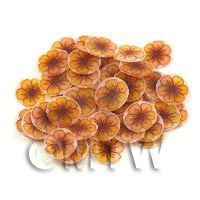 50 Yellow And Orange Flower Cane Slices (11NS71)