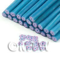 Handmade Pink And Blue Star Flower Cane - Nail Art (11NC92)