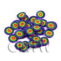 50 Multicolour Bullseye Cane Slices - Nail Art (11NS53)