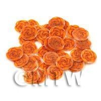 50 Dark Orange Rose Cane Slices - Nail Art (11NS35)