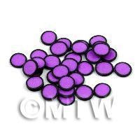 50 Purple Polka Dot Cane Slices Black Outer (11NS33)