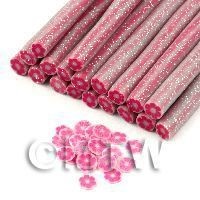 Handmade Dark Pink Glitter Flower Cane - Nail Art (11NC98)