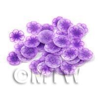 50 Transparent Purple Flower Cane Slices (11NS82)