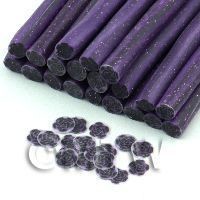 Handmade Black And Purple Rose Cane With Glitter - Nail Art (11NC60)