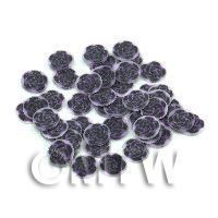 50 Black And Purple Rose Cane Slices - Nail Art (11NS46)