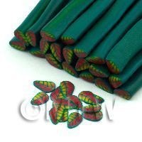 Handmade Red, Yellow And Green Leaf Cane - Nail Art (11NC81)