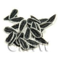 50 White And Black Glitter Feather Cane Slices - Nail Art (11NS56)