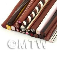 20 Mixed Chocolate And Sweet Canes - Nail Art (11NCST1)
