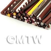 60 Mixed Chocolate And Sweet Canes - Nail Art (11NCST1)
