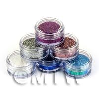 High Quality Nail Art Glitter - 6 x 2g Mixed Pot Set 1