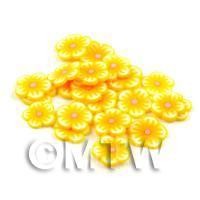 50 Yellow Flower Cane Slices - Nail Art (DNS67)