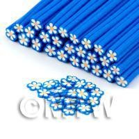Handmade Blue and White Flower Cane - Nail Art (DNC68)