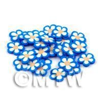 50 Blue and Whjite Flower Cane Slices - Nail Art (DNS68)