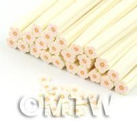 Handmade White and Pink Flower Cane - Nail Art (DNC75)