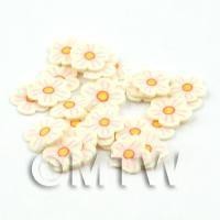 50 Light Yellow Flower Cane Slices - Nail Art (DNS75)