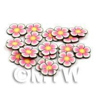 50 Pink and Yellow Flower Cane Slices - Nail Art (DNS86)