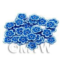 50 Blue Flower Cane Slices - Nail Art (DNS96)