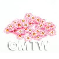 50 Pink Flower Cane Slices - Nail Art (DNS97)