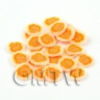 50 Orange Rose Flower Cane Slices - Nail Art (DNS36)