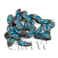 50 Blue Flying Butterfly Cane Slices - Nail Art (DNS10)
