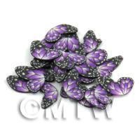 50 Purple Flying Butterfly Cane Slices - Nail Art (DNS11)