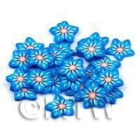50 Blue Flower Cane Slices - Nail Art (DNS59)
