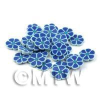 50 Blue Flower Cane Slices - Nail Art (DNS60)