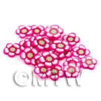 50 Dark Pink Flower Cane Slices - Nail Art (DNS64)
