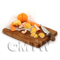 Dolls House Miniature Handmade Peeling Orange Board
