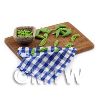 Dolls House Miniature Podding Peas Preparation Board