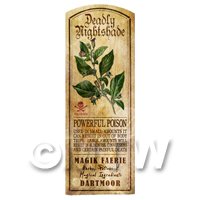 Dolls House Herbalist/Apothecary Nightshade Herb Long Colour Label