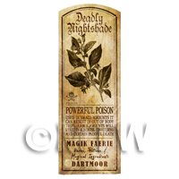 Dolls House Herbalist/Apothecary Nightshade Herb Long Sepia Label