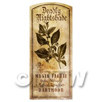 Dolls House Herbalist/Apothecary Nightshade Herb Short Sepia Label