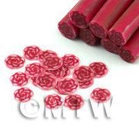 Handmade Red Rose Cane With Glitter - Nail Art (11NC39)