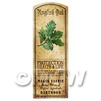 Dolls House Herbalist/Apothecary English Oak Herb Long Colour Label