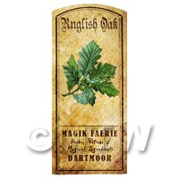 Dolls House Herbalist/Apothecary English Oak Herb Short Colour Label
