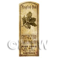 Dolls House Herbalist/Apothecary English Oak Herb Long Sepia Label