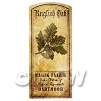 Dolls House Herbalist/Apothecary English Oak Herb Short Sepia Label