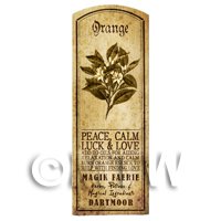 Dolls House Herbalist/Apothecary Orange Herb Long Sepia Label